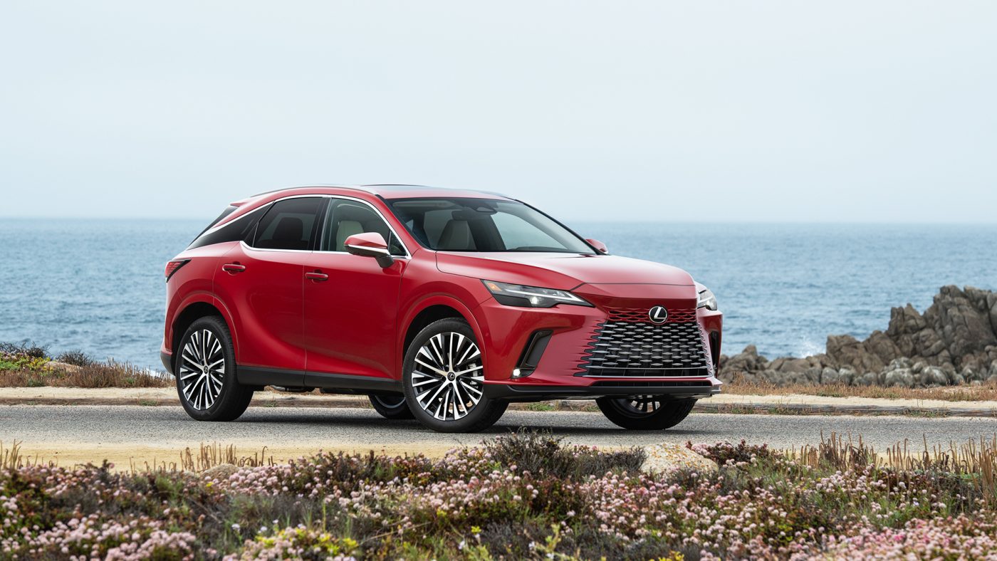 Exterior of Lexus RX350 with color red