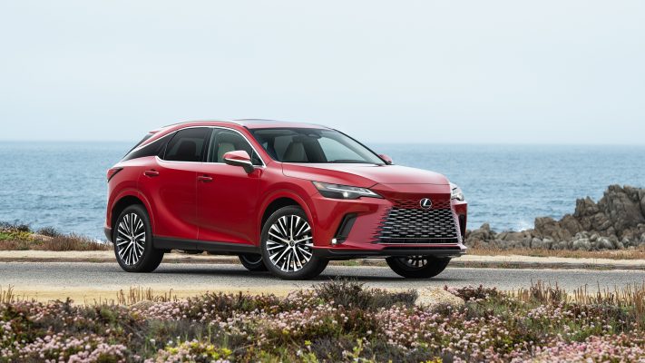 Exterior of Lexus RX350 with color red