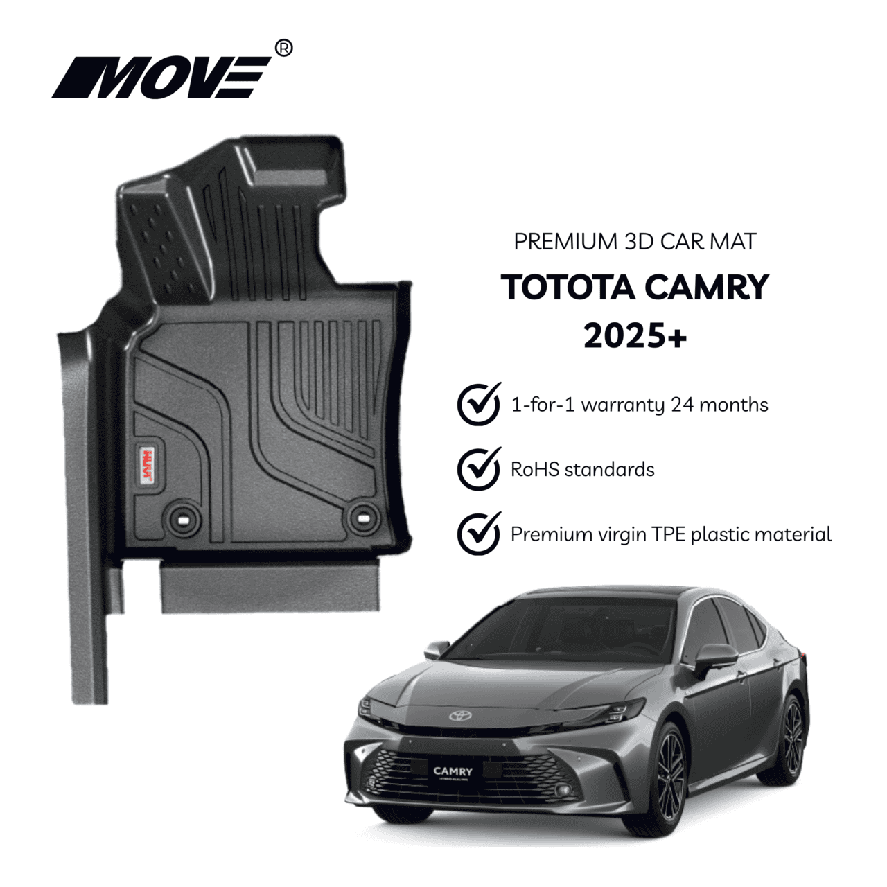 All-Weather 3D Floor Mats Perfect Fit for Toyota Camry - Vacuum Forming 15 All-Weather 3D Floor Mats Perfect Fit for Toyota Camry 2025+