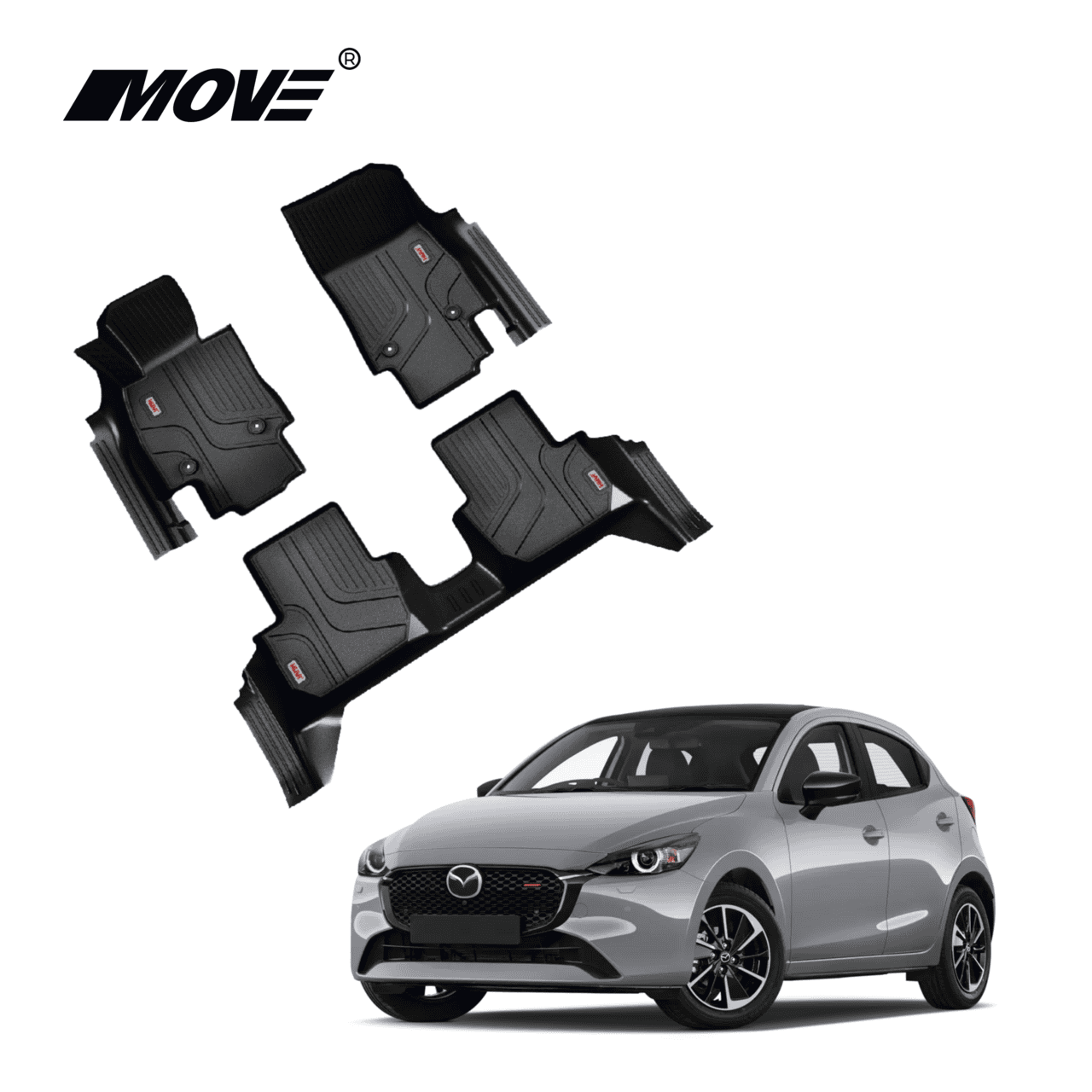 All-Weather 3D Floor Mats Perfect Fit for Mazda 2 18 All-Weather 3D Floor Mats Perfect Fit for Mazda 2